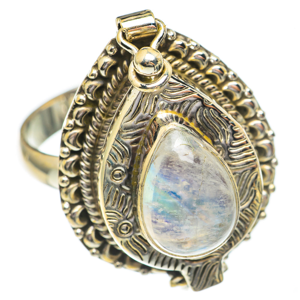 Rainbow Moonstone Rings handcrafted by Anasilvercos - RING68979