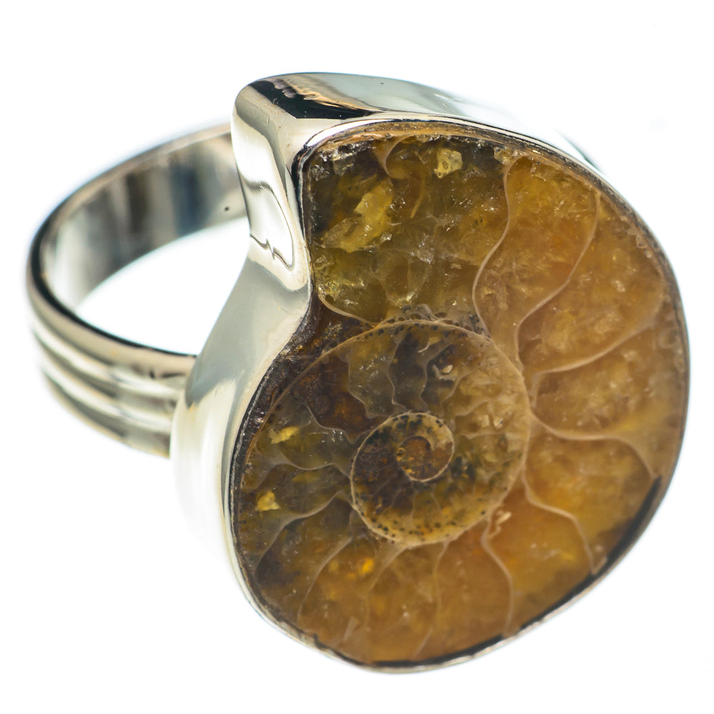Ammonite Fossil Rings handcrafted by Anasilvercos - RING68994