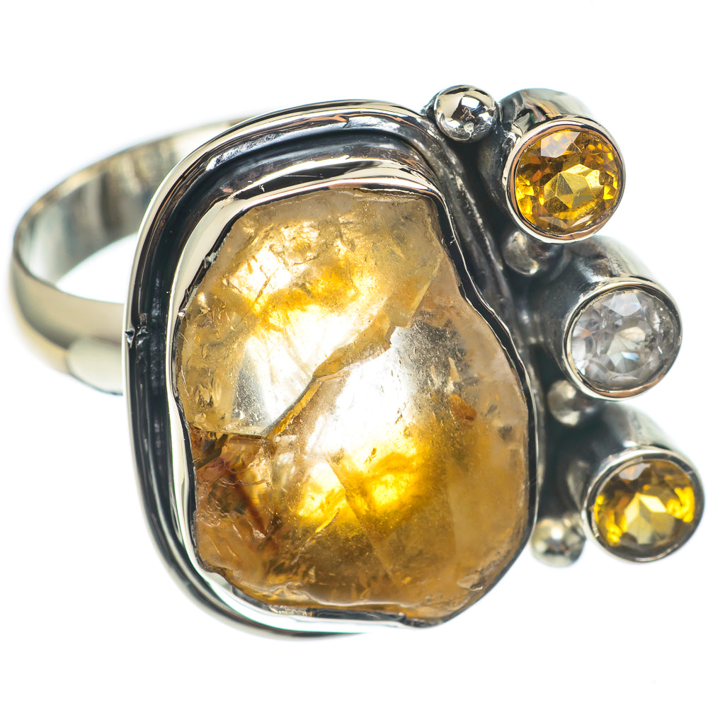 Citrine, White Quartz Rings handcrafted by Anasilvercos - RING68998