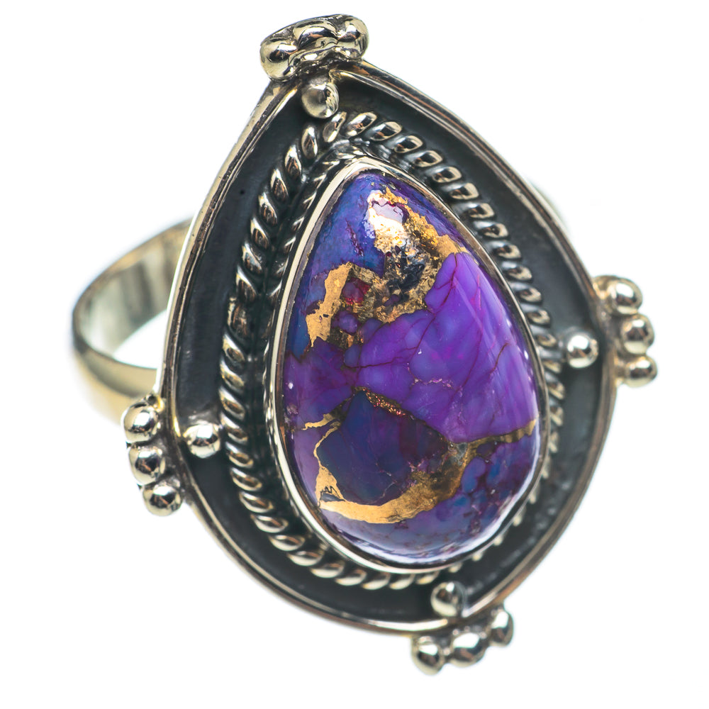 Purple Copper Composite Turquoise Rings handcrafted by Anasilvercos - RING69007