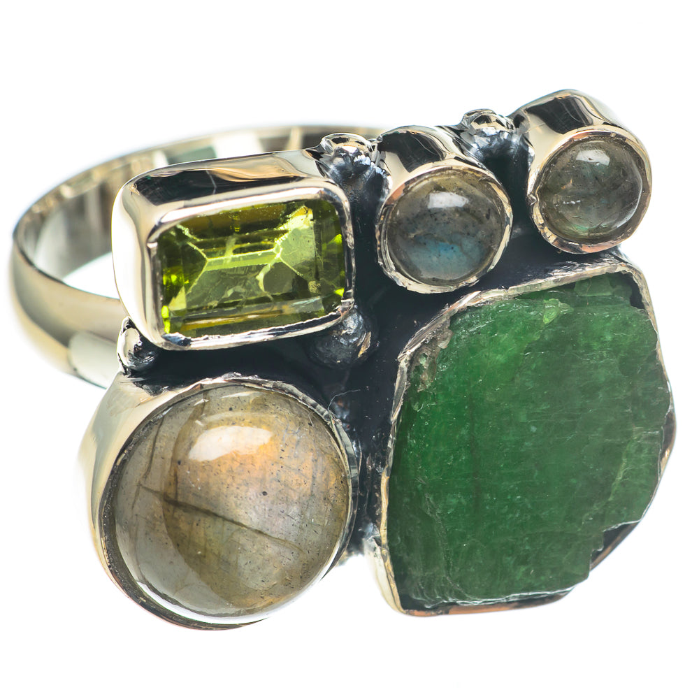 Chrysoprase, Labradorite, Peridot Rings handcrafted by Anasilvercos - RING69029
