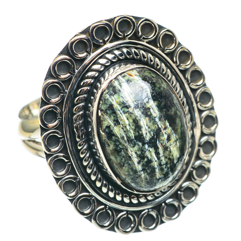 Green Vein Jasper Rings handcrafted by Anasilvercos - RING69031