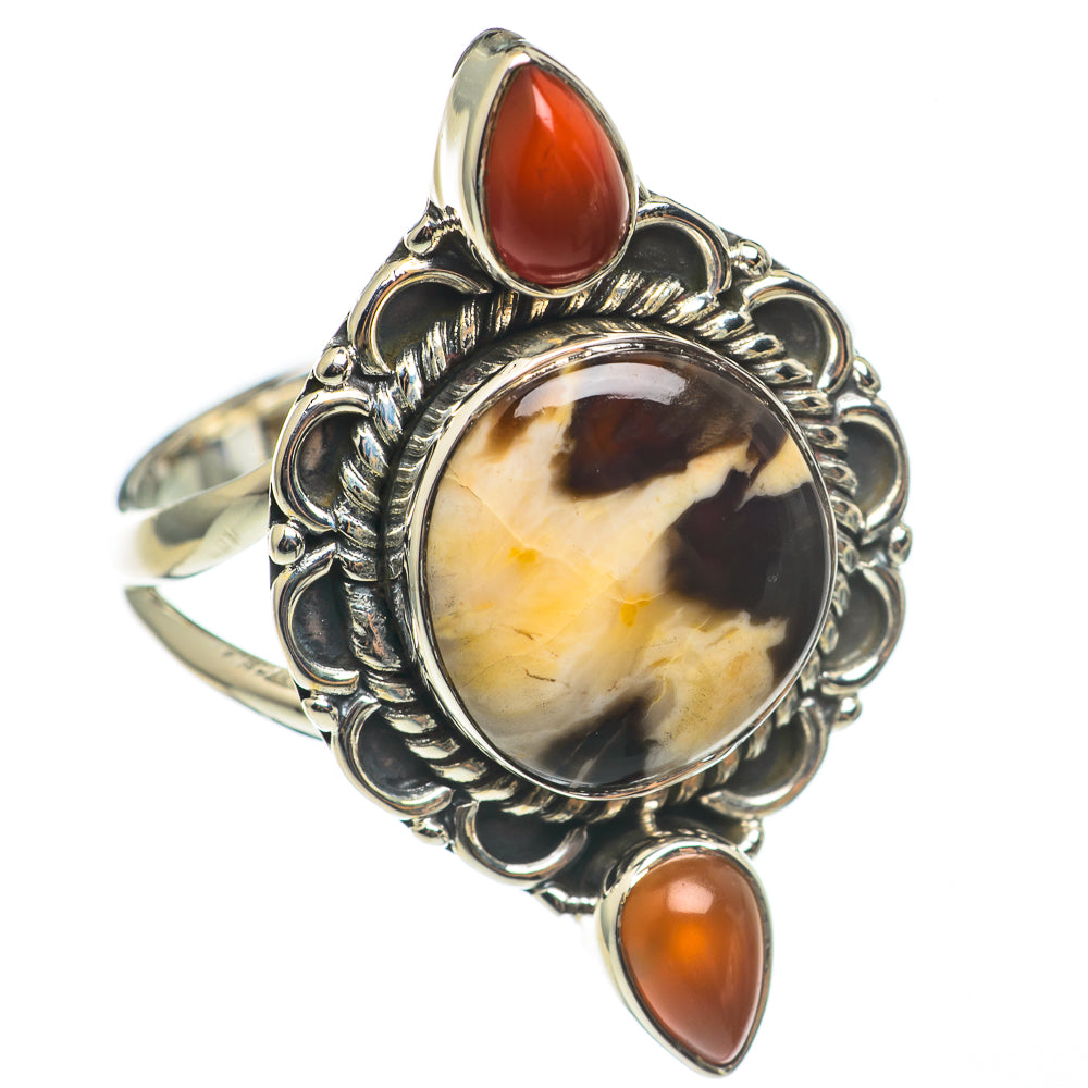 Peanut Wood Jasper, Red Onyx Rings handcrafted by Anasilvercos - RING69033