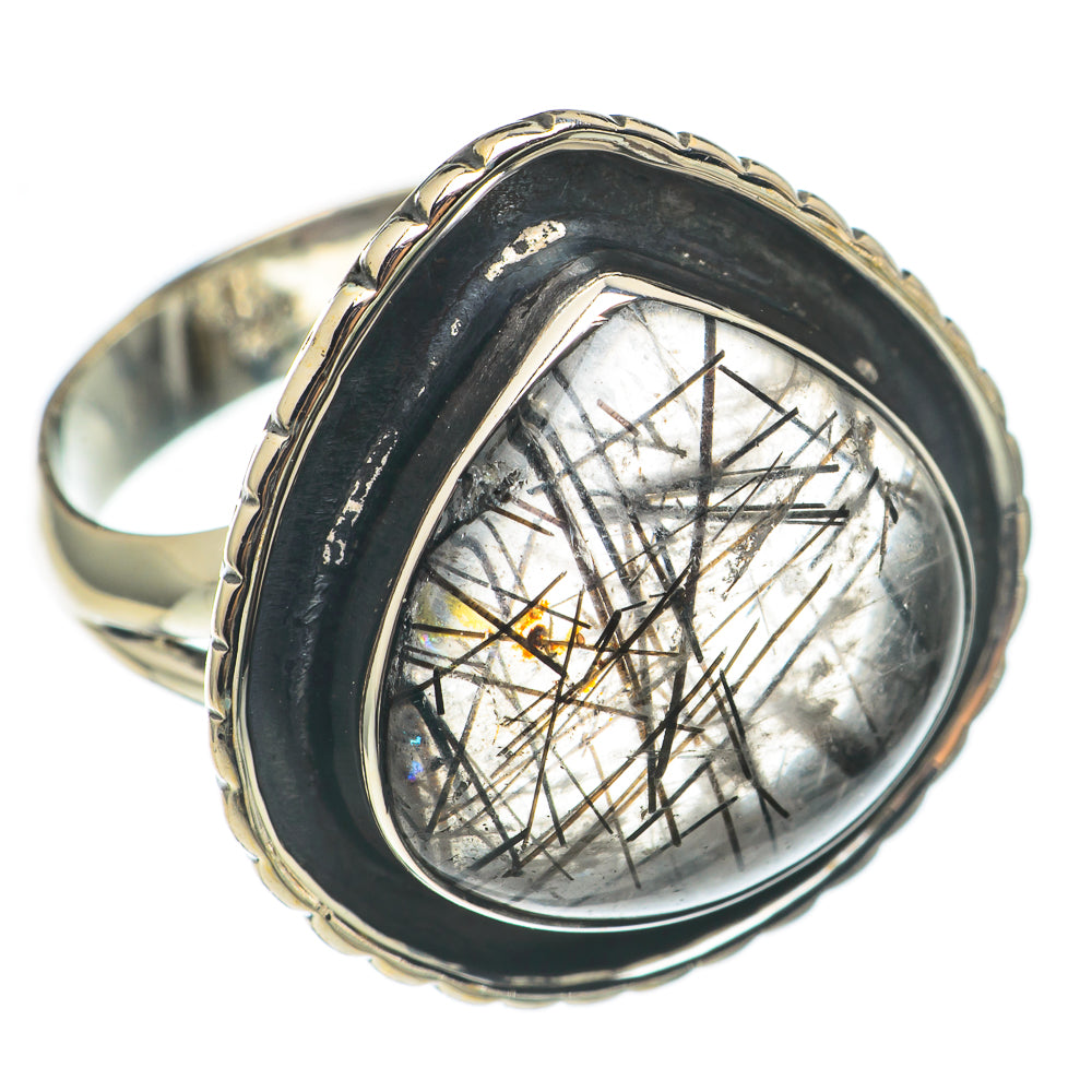 Tourmalinated Quartz Rings handcrafted by Anasilvercos - RING69050