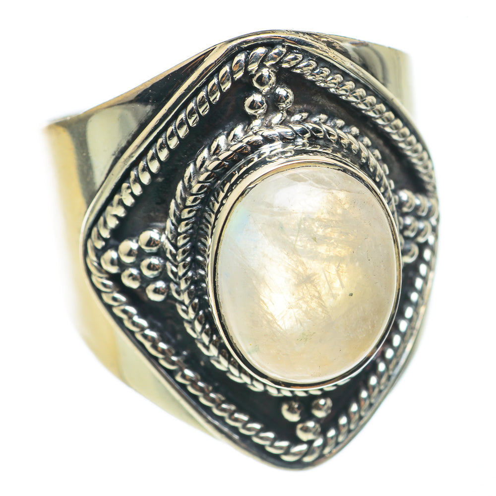 Rainbow Moonstone Rings handcrafted by Anasilvercos - RING69056