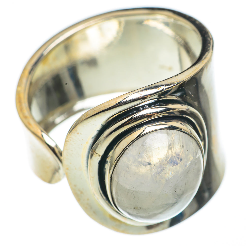 Rainbow Moonstone Rings handcrafted by Anasilvercos - RING69057