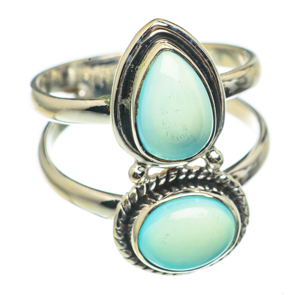 Aqua Chalcedony Rings handcrafted by Anasilvercos - RING69099