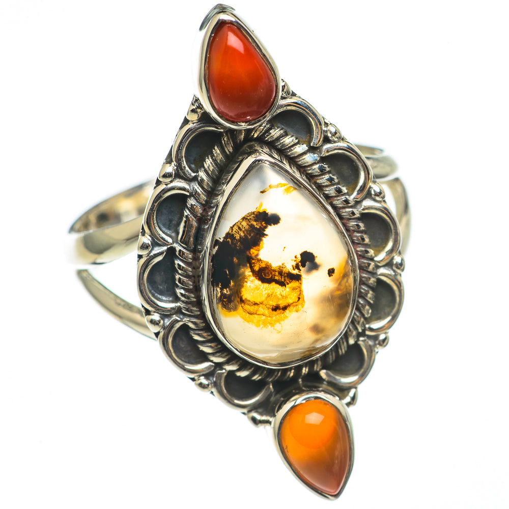 Montana Agate, Carnelian Rings handcrafted by Anasilvercos - RING69110
