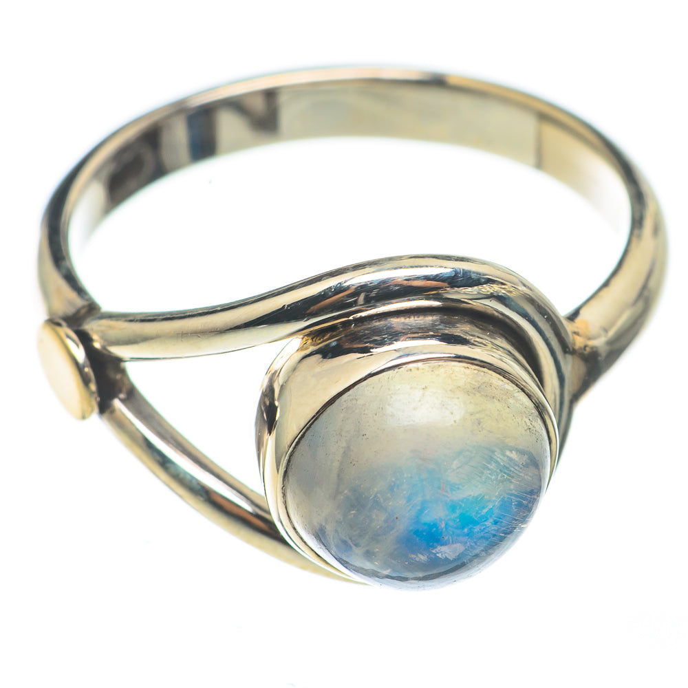 Rainbow Moonstone Rings handcrafted by Anasilvercos - RING69123