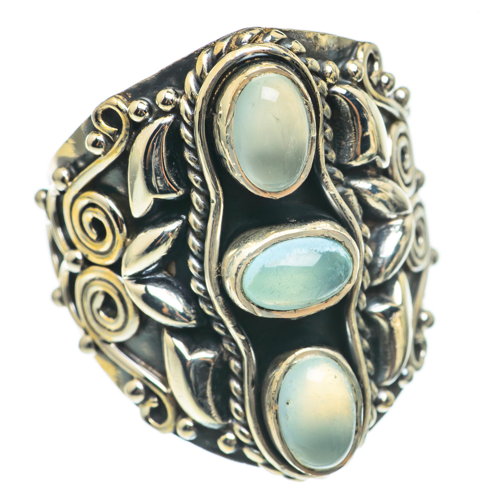Aqua Chalcedony Rings handcrafted by Anasilvercos - RING69165