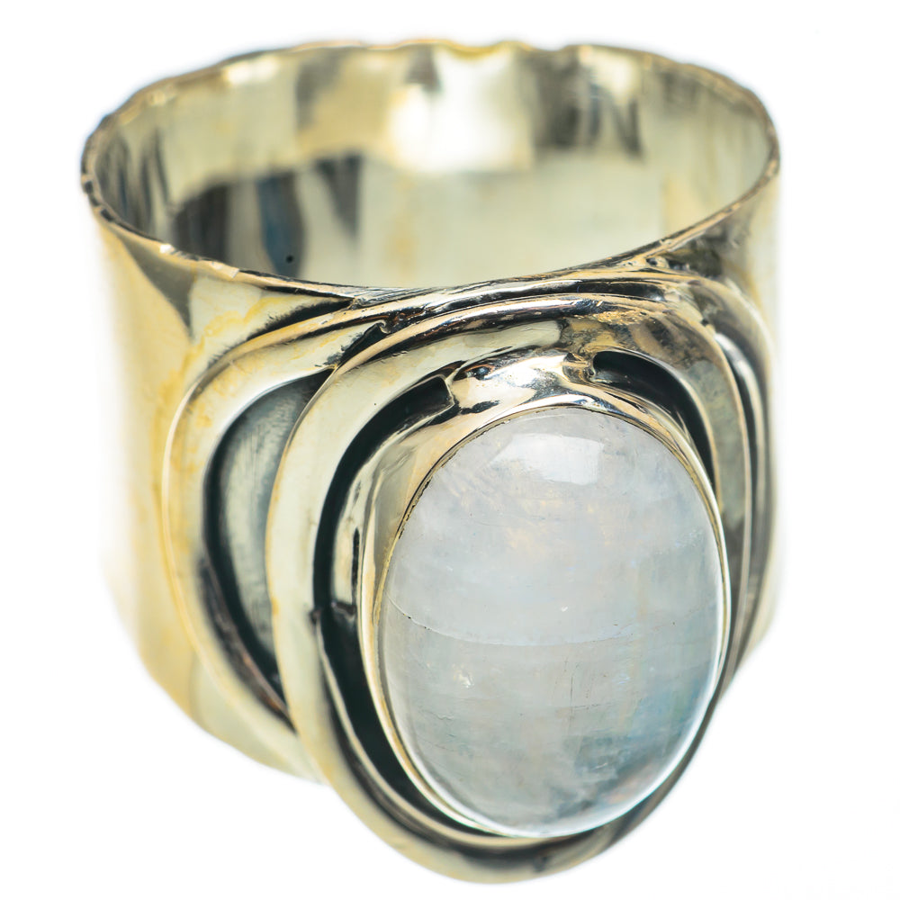 Rainbow Moonstone Rings handcrafted by Anasilvercos - RING69189