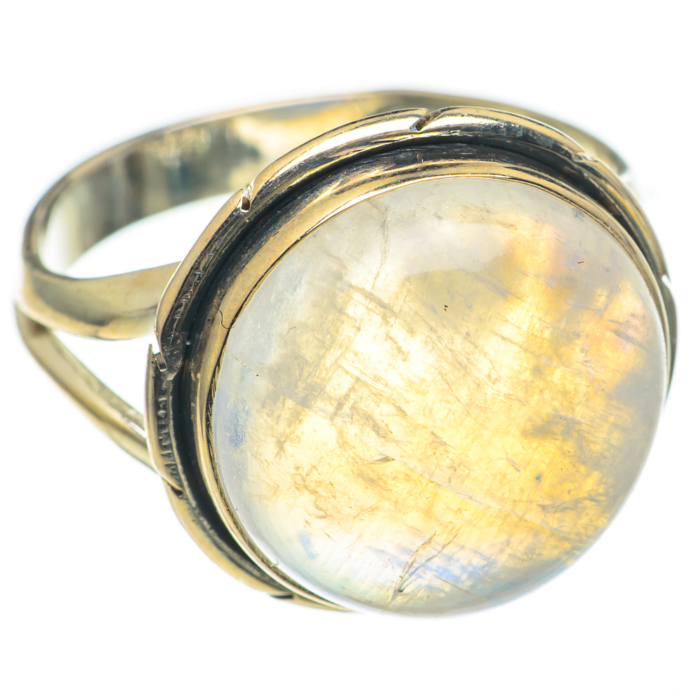 Rainbow Moonstone Rings handcrafted by Anasilvercos - RING69190