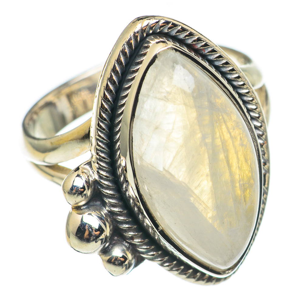 Rainbow Moonstone Rings handcrafted by Anasilvercos - RING69193