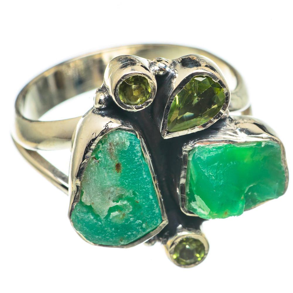 Chrysoprase, Peridot Rings handcrafted by Anasilvercos - RING69201