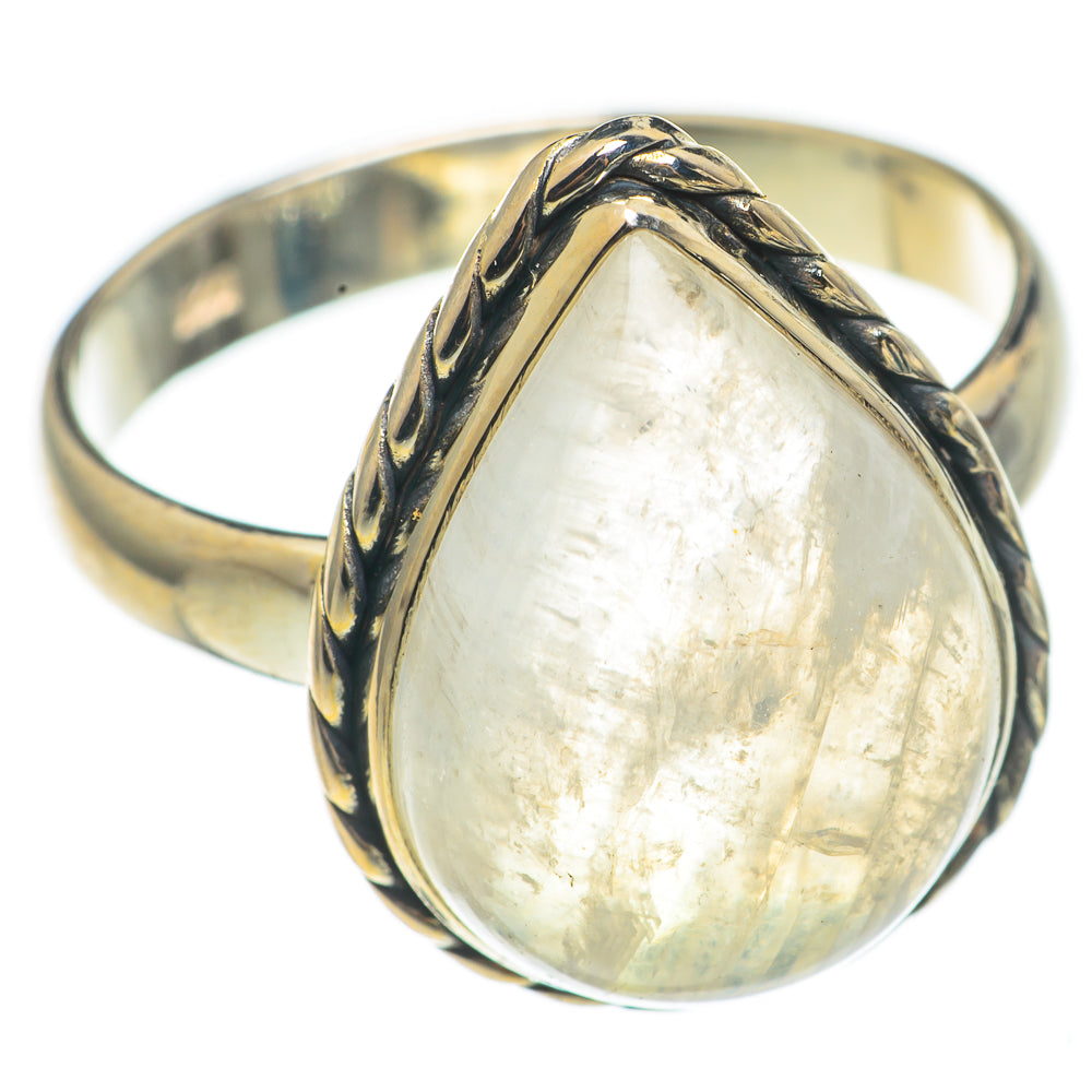 Rainbow Moonstone Rings handcrafted by Anasilvercos - RING69219