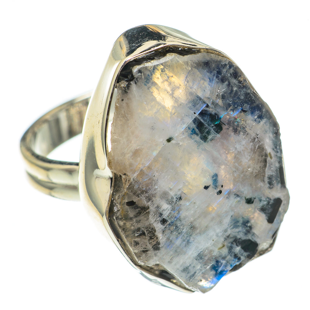 Rainbow Moonstone Rings handcrafted by Anasilvercos - RING69220