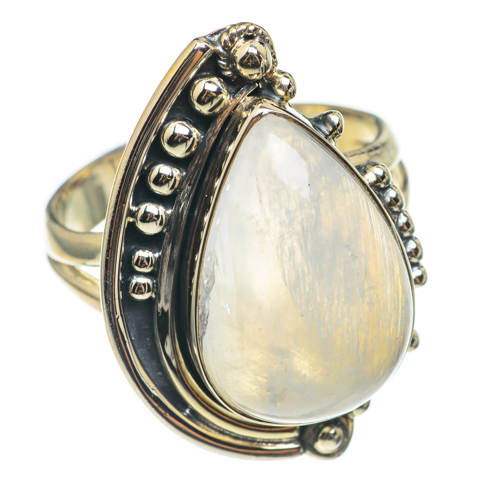 Rainbow Moonstone Rings handcrafted by Anasilvercos - RING69221