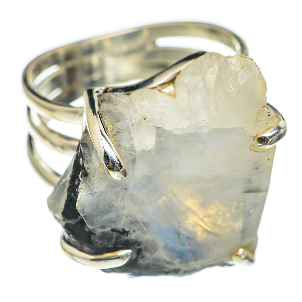 Rainbow Moonstone Rings handcrafted by Anasilvercos - RING69253