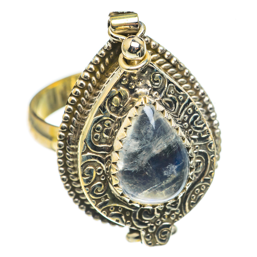Rainbow Moonstone Rings handcrafted by Anasilvercos - RING69255
