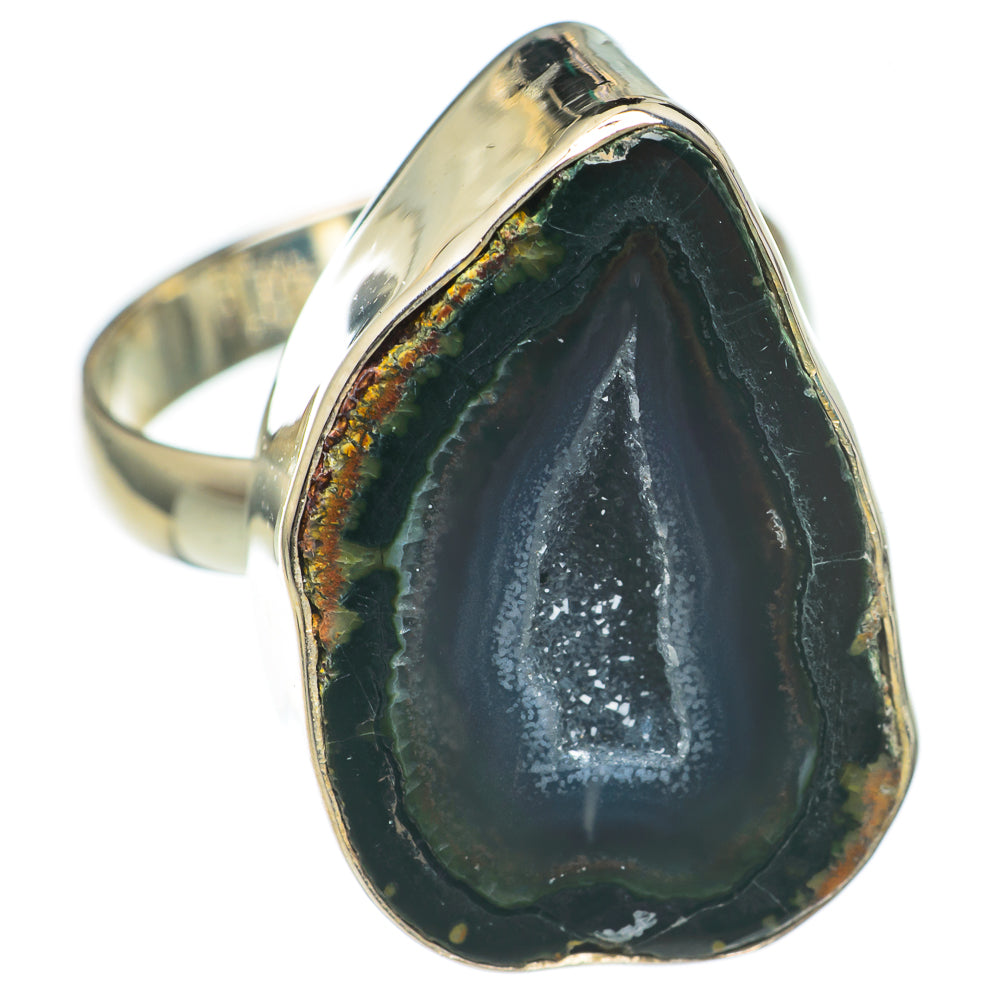 Coconut Druzy Geode Rings handcrafted by Anasilvercos - RING69280