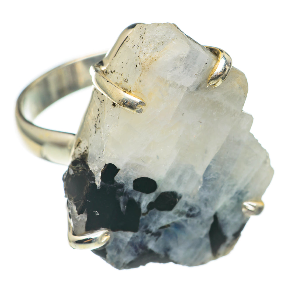 Rainbow Moonstone Rings handcrafted by Anasilvercos - RING69283