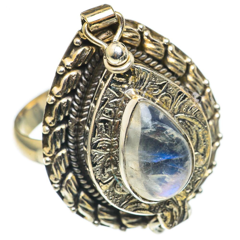 Rainbow Moonstone Rings handcrafted by Anasilvercos - RING69288