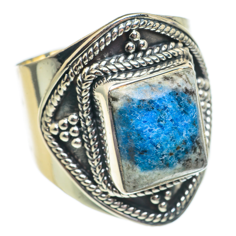 K2 Blue Azurite Rings handcrafted by Anasilvercos - RING69339