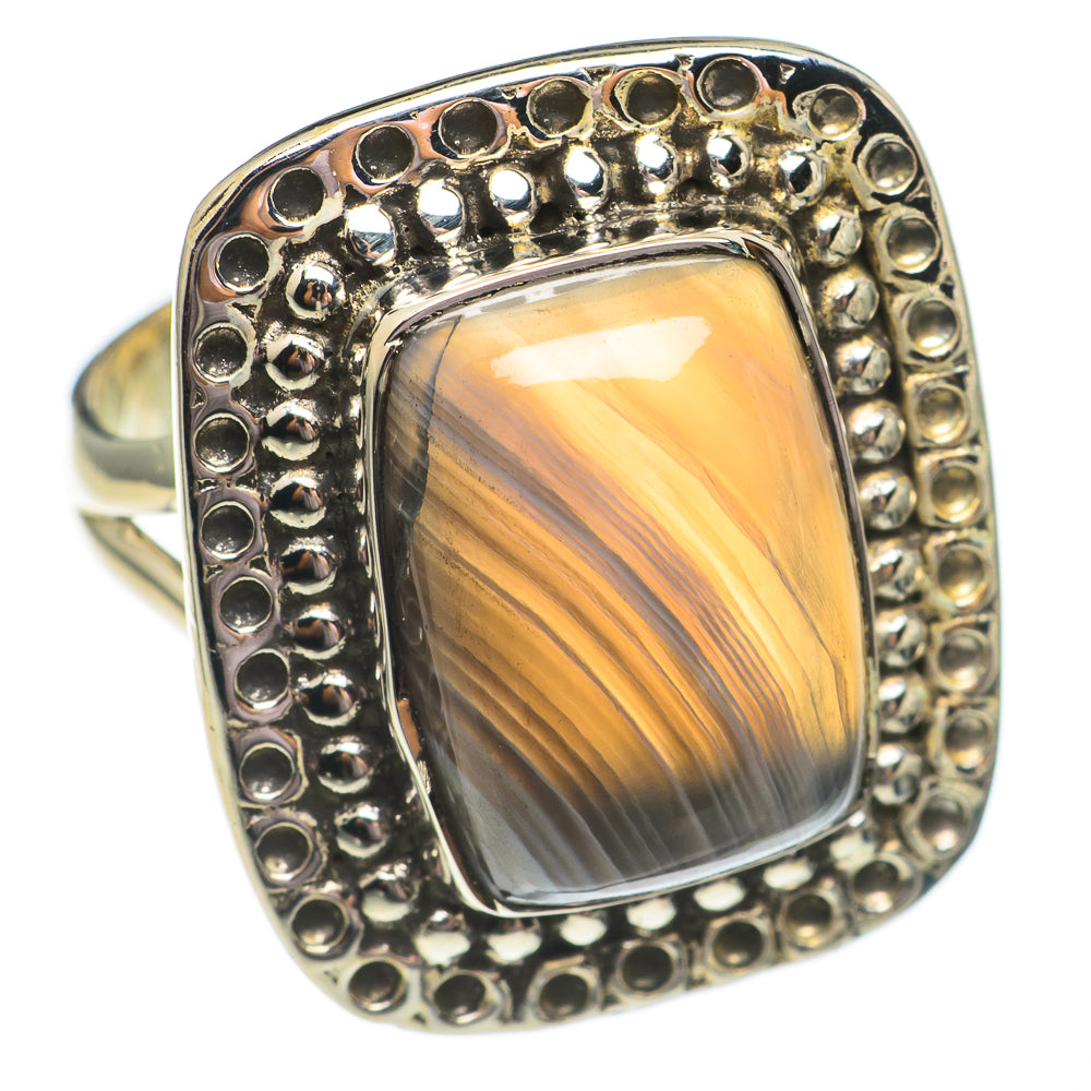 Botswana Agate Rings handcrafted by Anasilvercos - RING69346