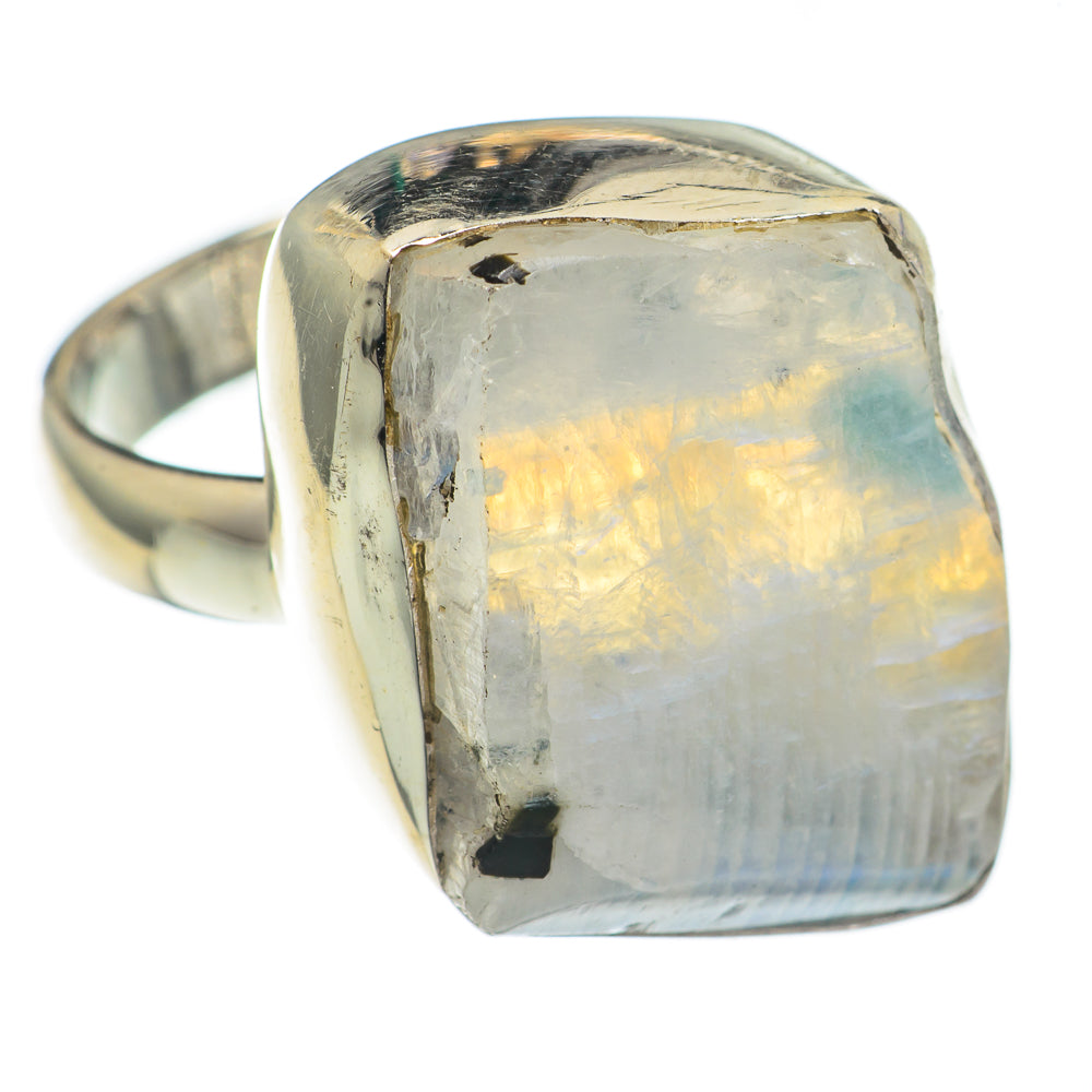 Rainbow Moonstone Rings handcrafted by Anasilvercos - RING69369