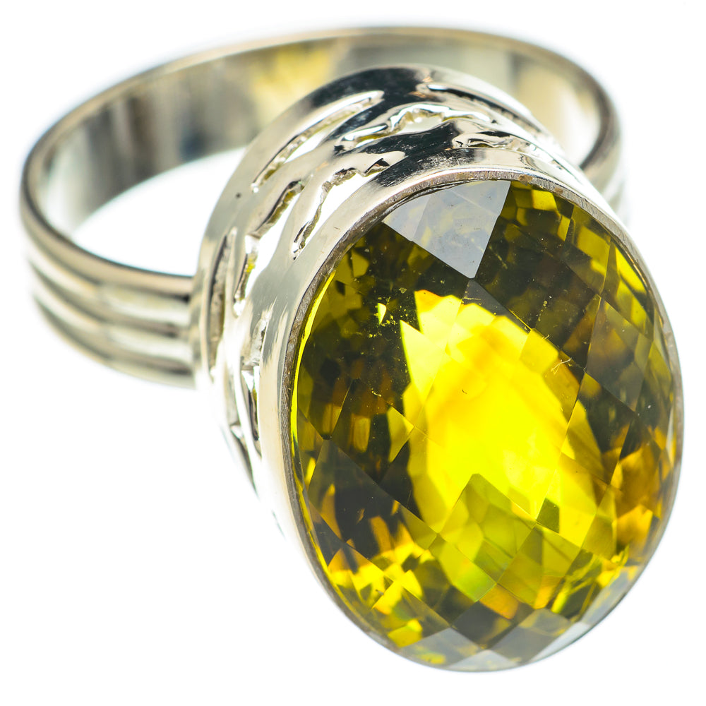 Olive Quartz Rings handcrafted by Anasilvercos - RING69375