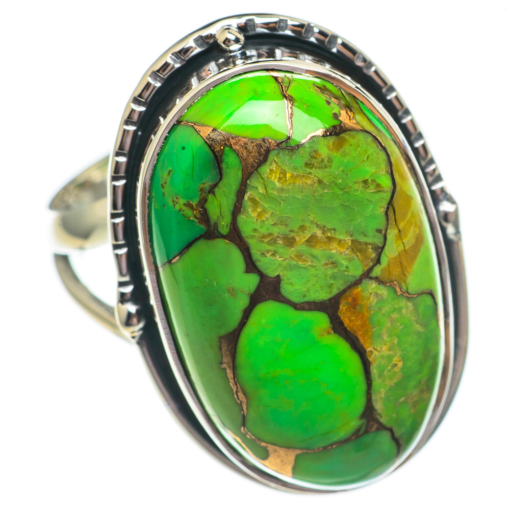 Green Copper Composite Turquoise Rings handcrafted by Anasilvercos - RING69384
