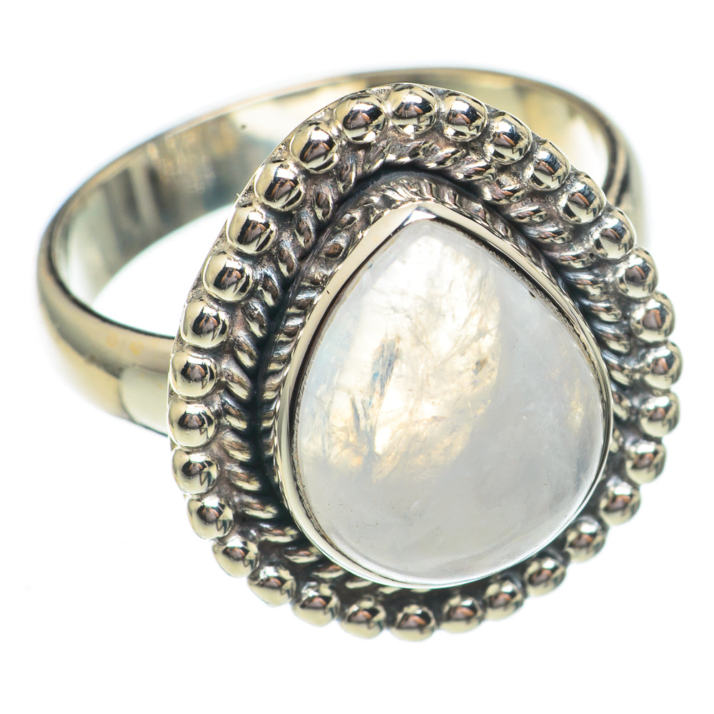 Rainbow Moonstone Rings handcrafted by Anasilvercos - RING69406