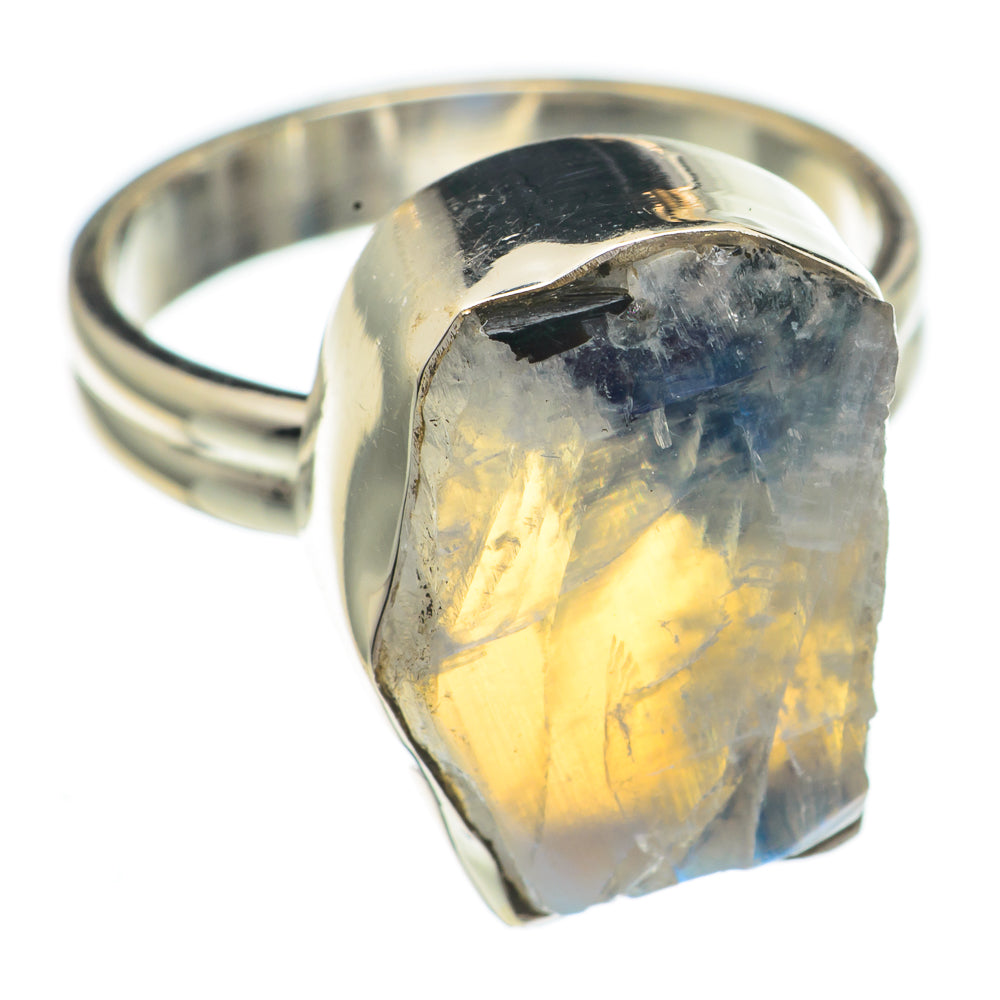 Rainbow Moonstone Rings handcrafted by Anasilvercos - RING69443