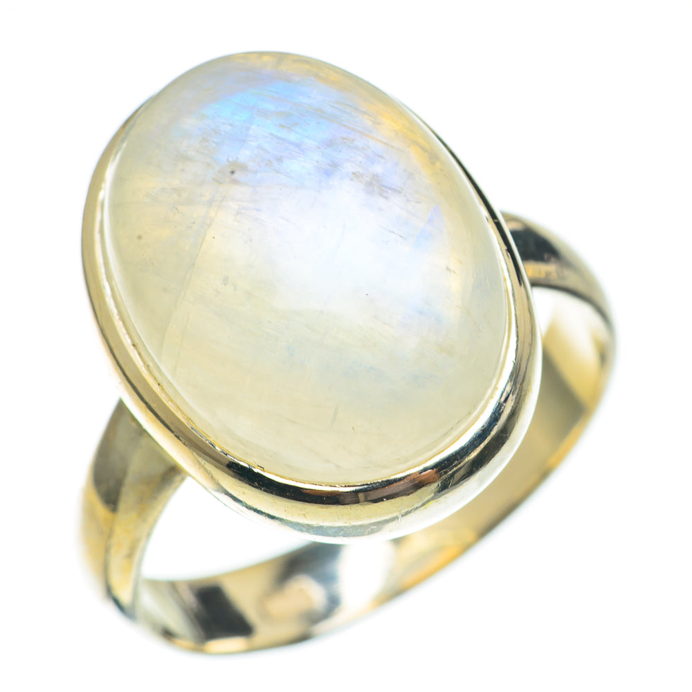 Rainbow Moonstone Rings handcrafted by Anasilvercos - RING69445
