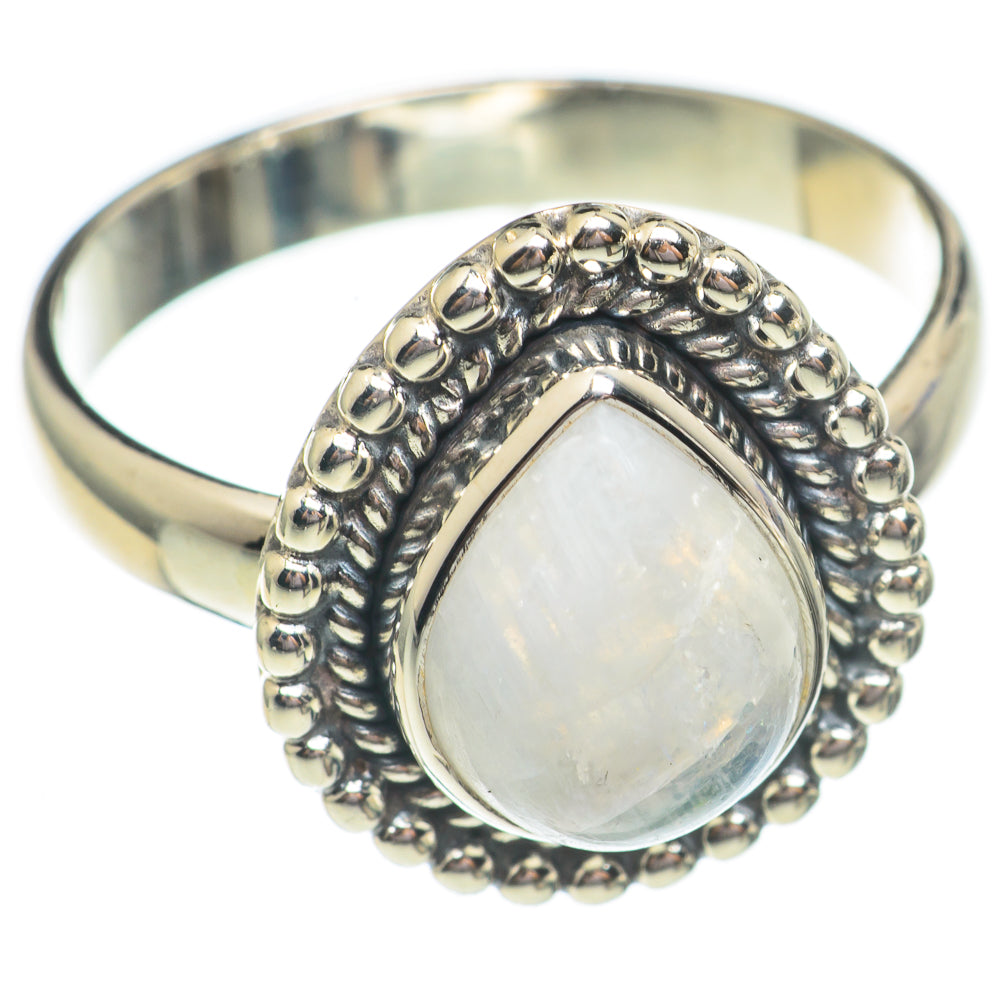 Rainbow Moonstone Rings handcrafted by Anasilvercos - RING69482