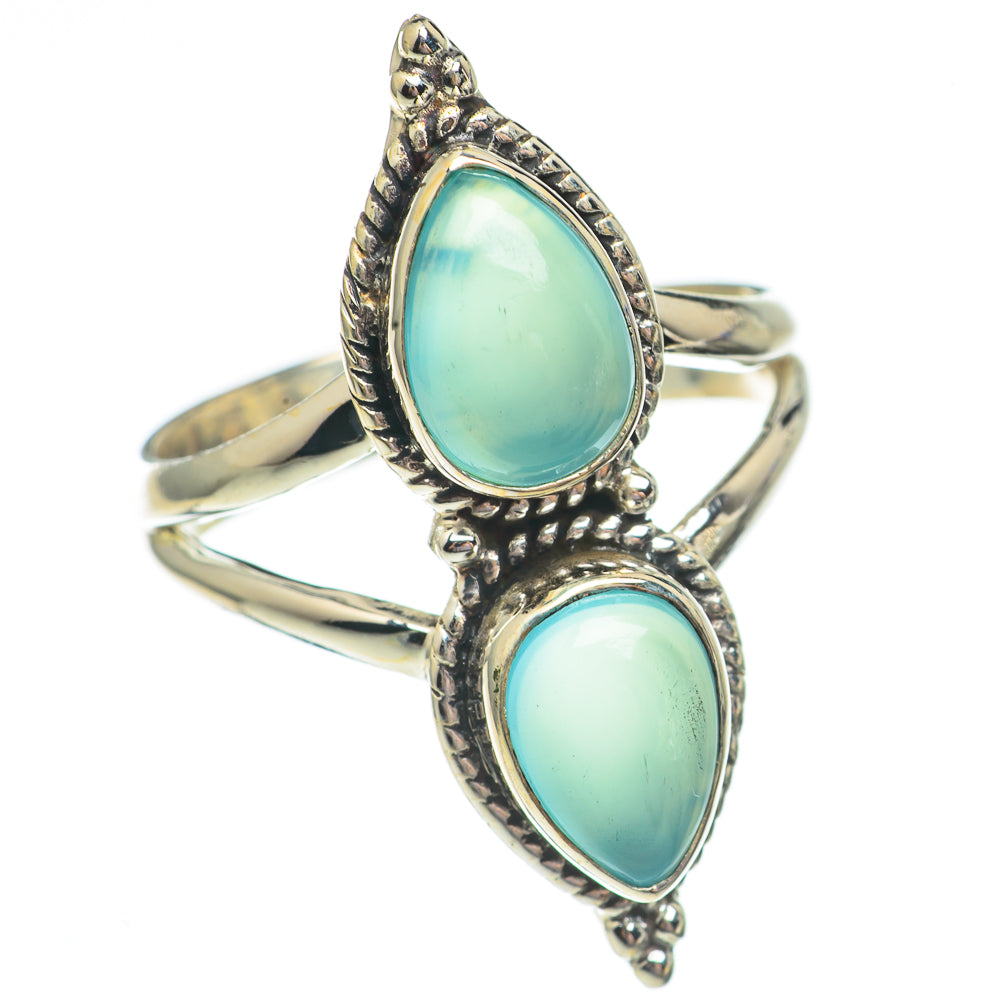 Aqua Chalcedony Rings handcrafted by Anasilvercos - RING69486