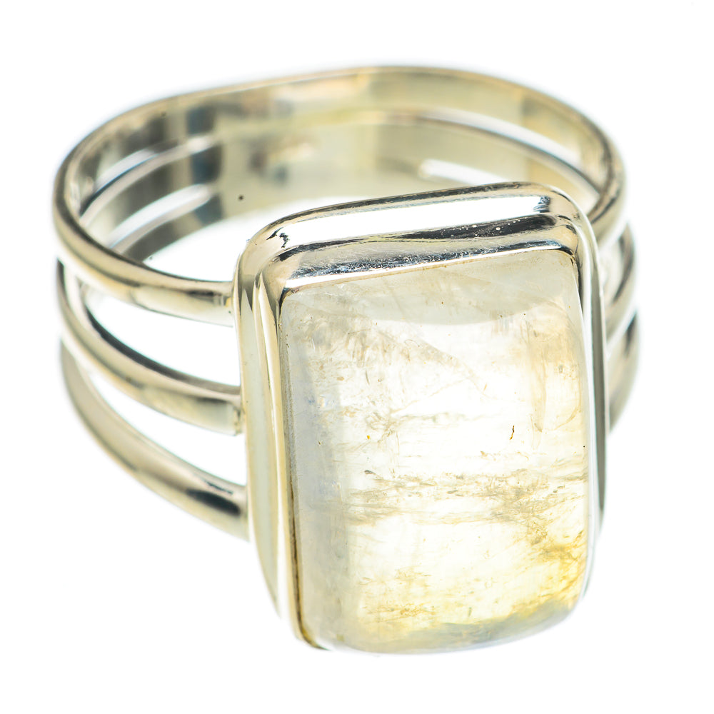 Rainbow Moonstone Rings handcrafted by Anasilvercos - RING69510