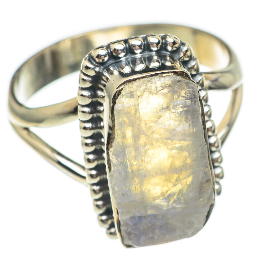 Rainbow Moonstone Rings handcrafted by Anasilvercos - RING69514