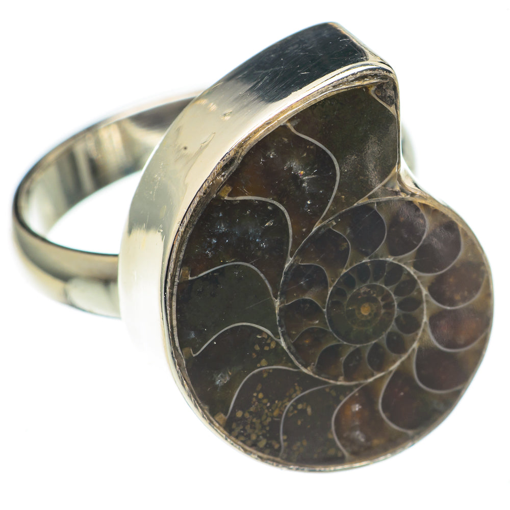 Ammonite Fossil Rings handcrafted by Anasilvercos - RING69527