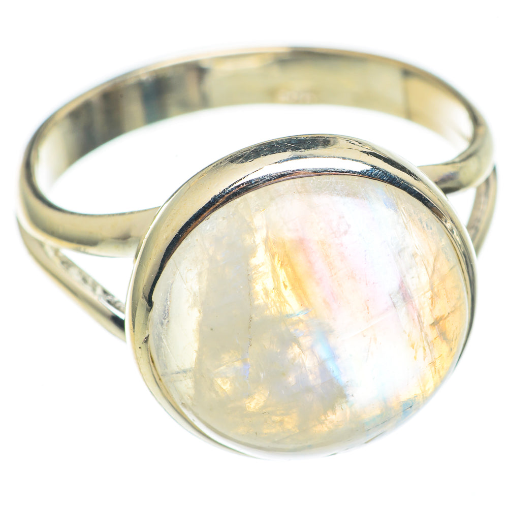 Rainbow Moonstone Rings handcrafted by Anasilvercos - RING69543