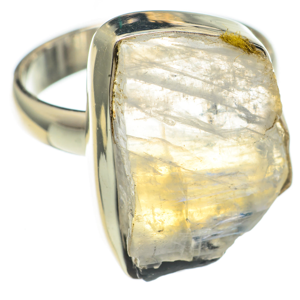 Rainbow Moonstone Rings handcrafted by Anasilvercos - RING69546