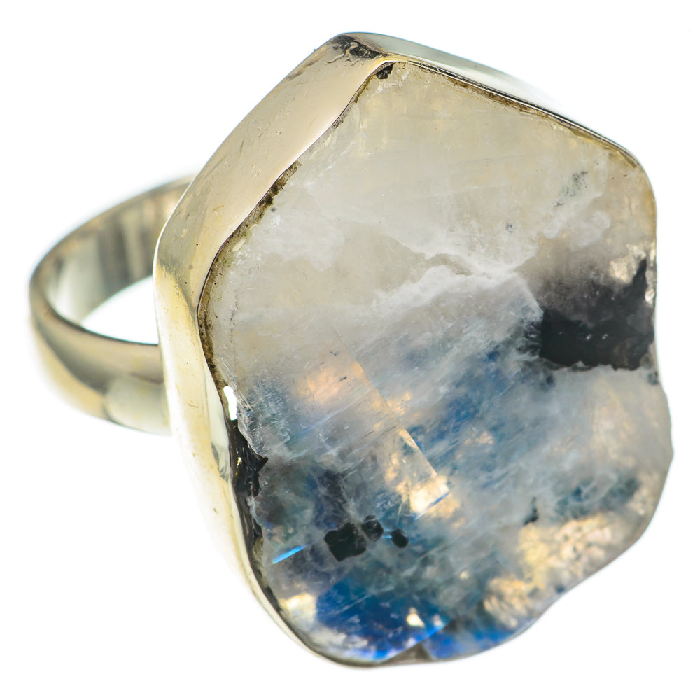 Rainbow Moonstone Rings handcrafted by Anasilvercos - RING69549