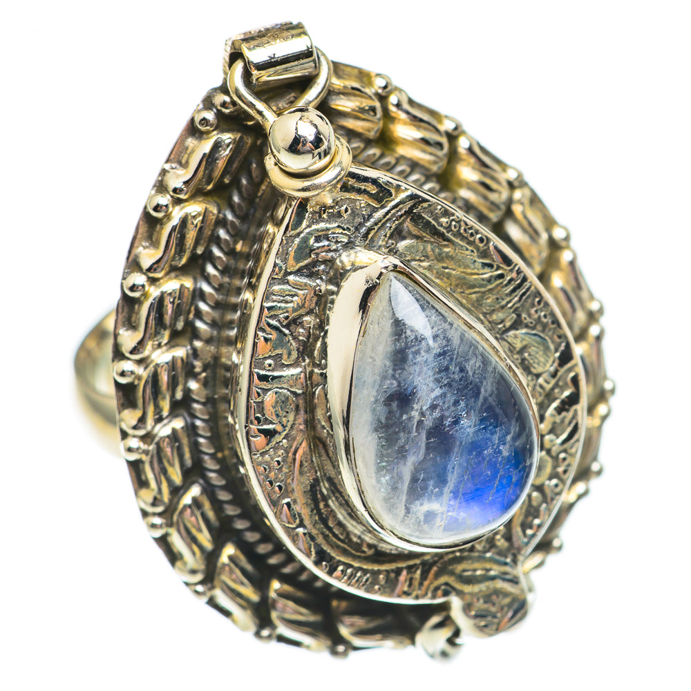 Rainbow Moonstone Rings handcrafted by Anasilvercos - RING69552