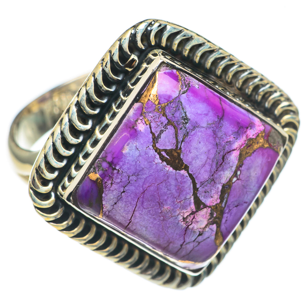 Purple Copper Composite Turquoise Rings handcrafted by Anasilvercos - RING69626