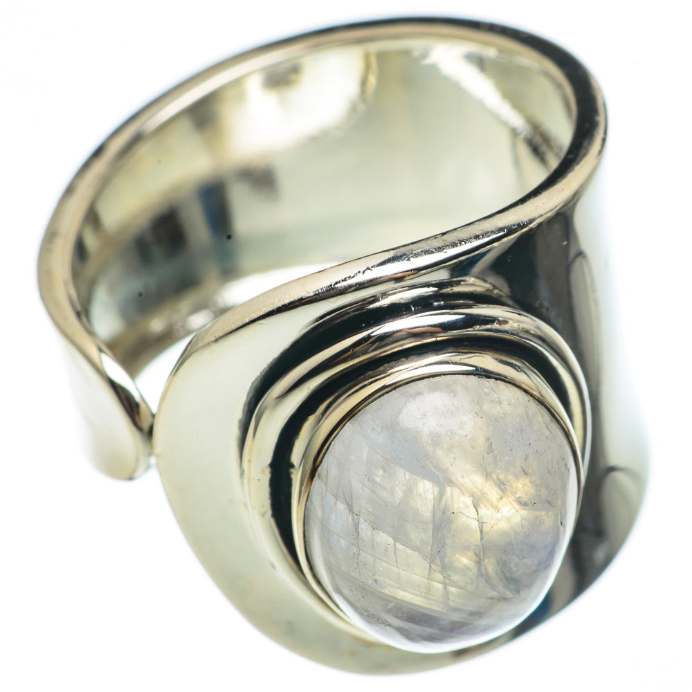 Rainbow Moonstone Rings handcrafted by Anasilvercos - RING69632
