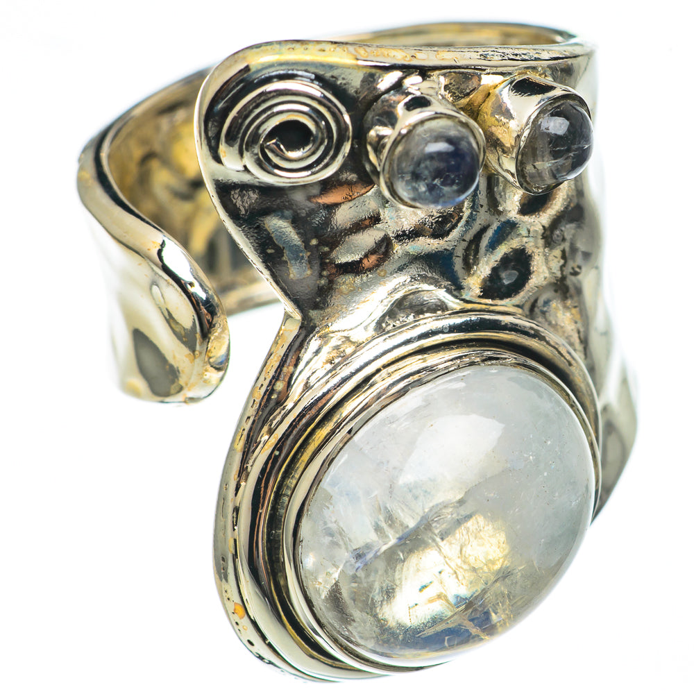 Rainbow Moonstone Rings handcrafted by Anasilvercos - RING69633