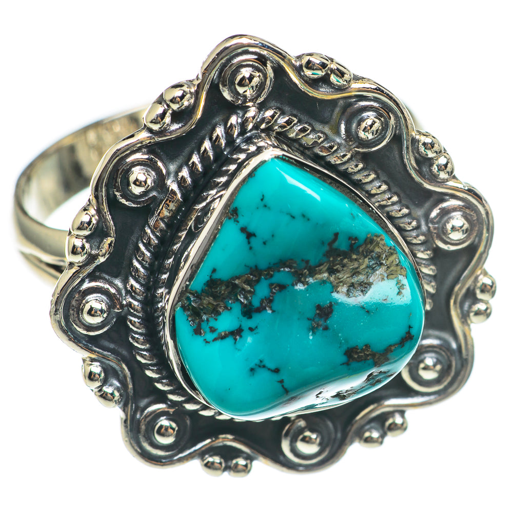 Tibetan Turquoise Rings handcrafted by Anasilvercos - RING69652