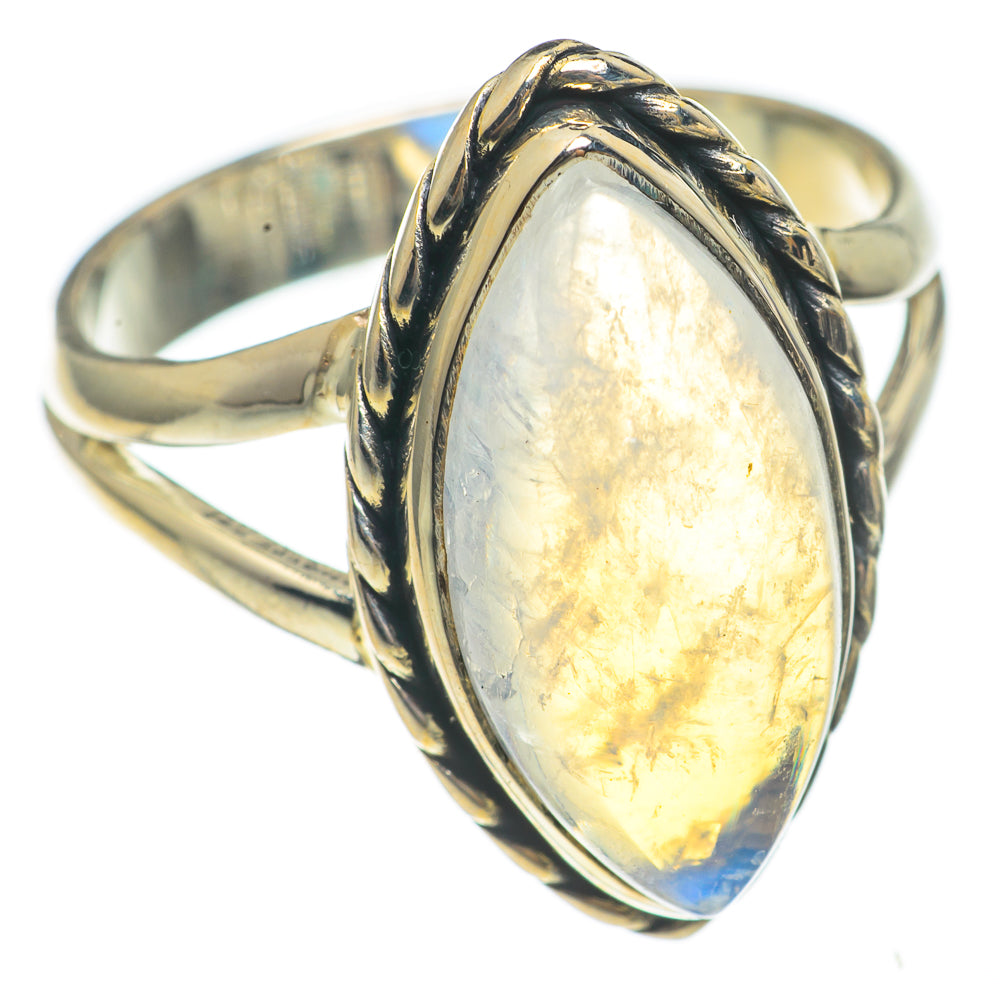 Rainbow Moonstone Rings handcrafted by Anasilvercos - RING69676