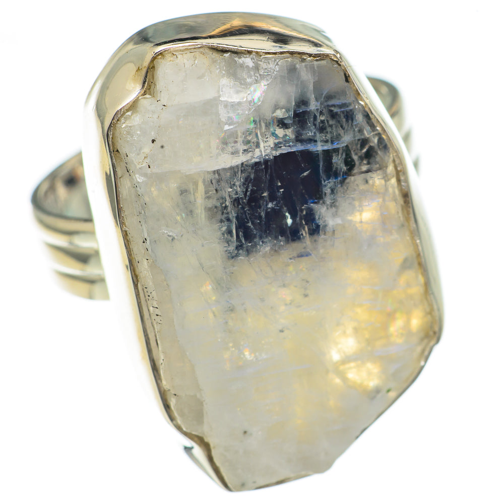 Rainbow Moonstone Rings handcrafted by Anasilvercos - RING69680