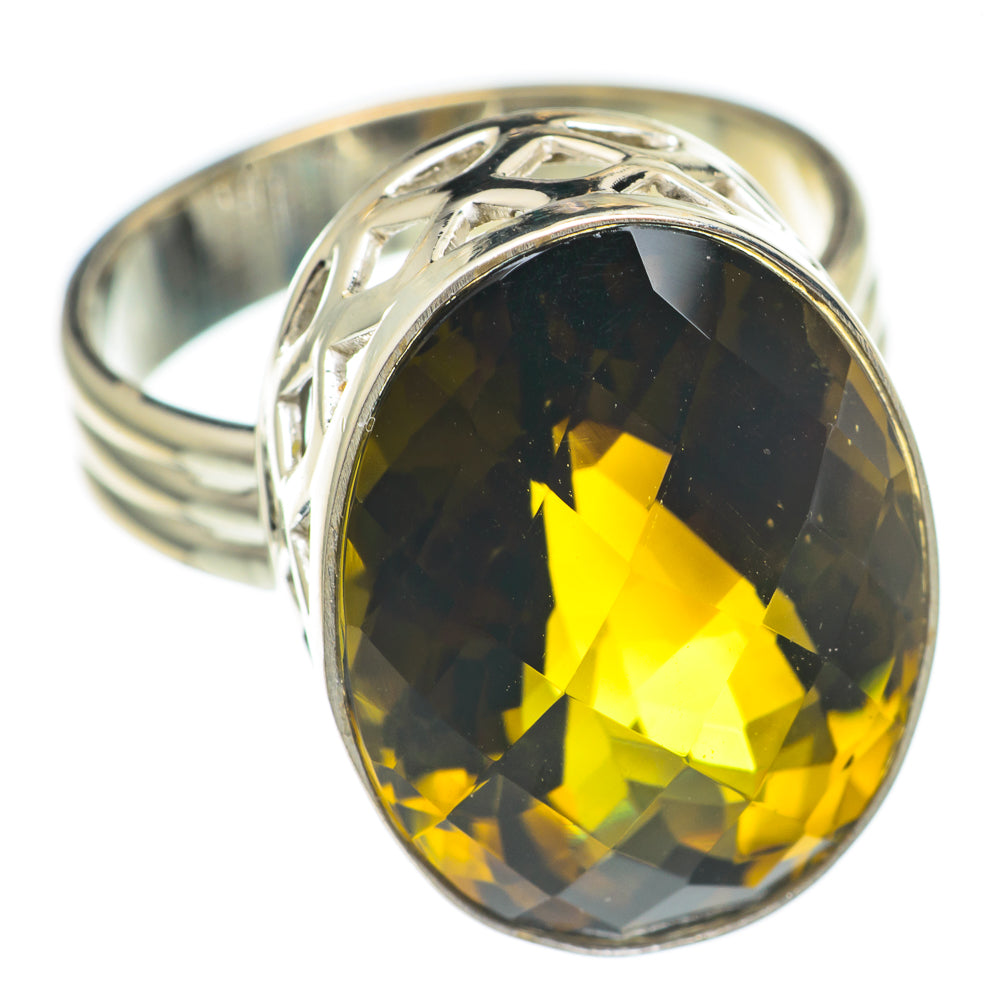 Olive Quartz Rings handcrafted by Anasilvercos - RING69694